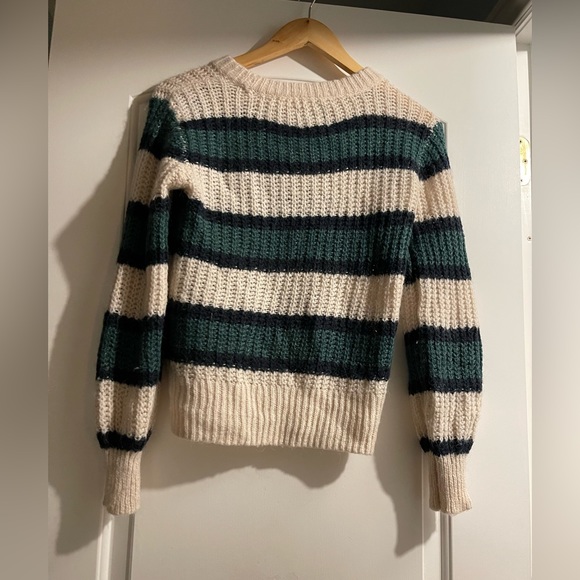 Abercrombie Striped Puff Sleeve Knit Sweater - Picture 2 of 3